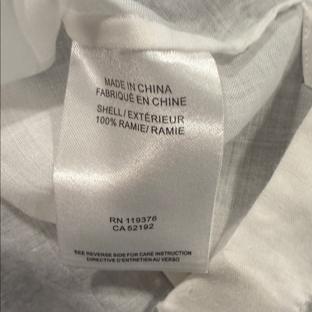 Theory White Ramie Neutral Minimalist Button Front Classy Blazer Size 6 - Picture 8 of 11